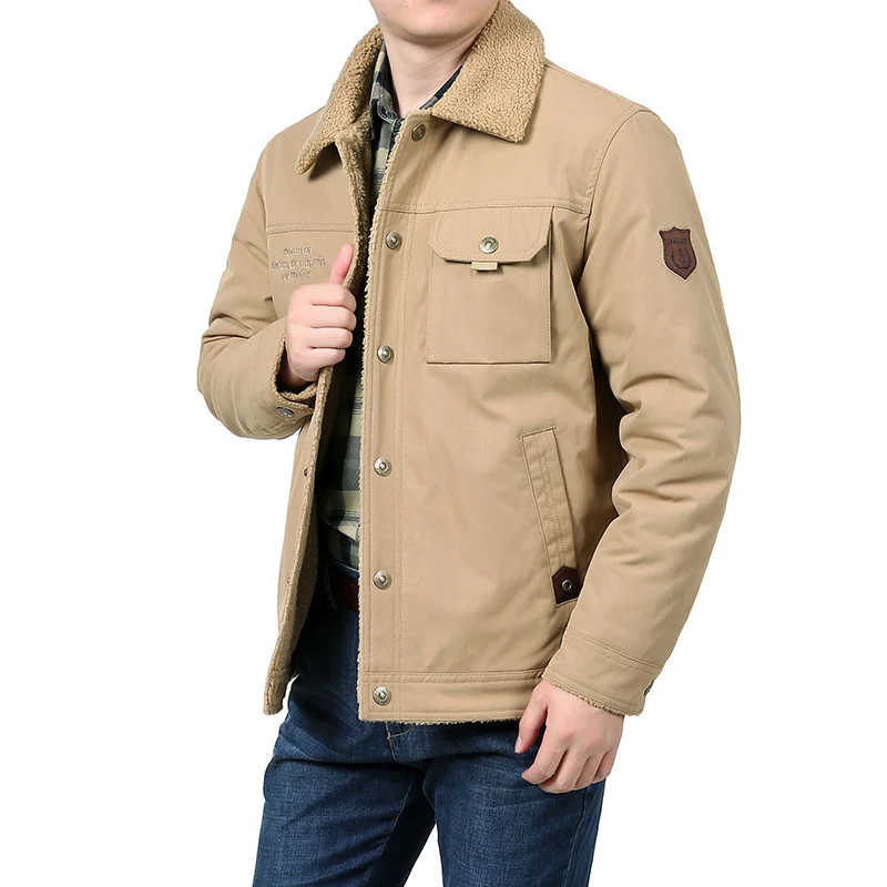 Herren Warme und stilvolle Winterjacke mit Teddyfutter Drune