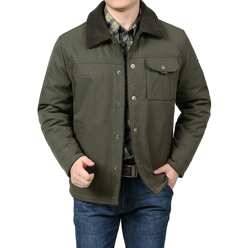 Herren Warme und stilvolle Winterjacke mit Teddyfutter Drune