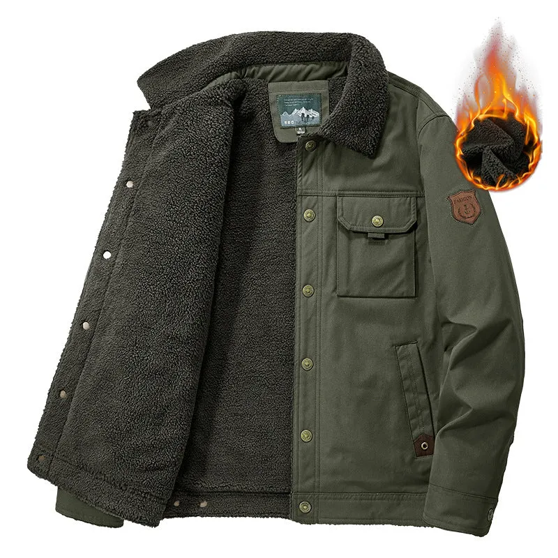 Herren Warme und stilvolle Winterjacke mit Teddyfutter Drune
