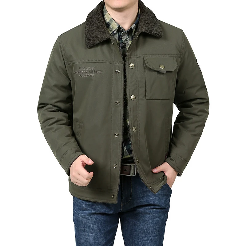 Herren Warme Fleecejacke mit hochgeschlossenem Kragen Drune