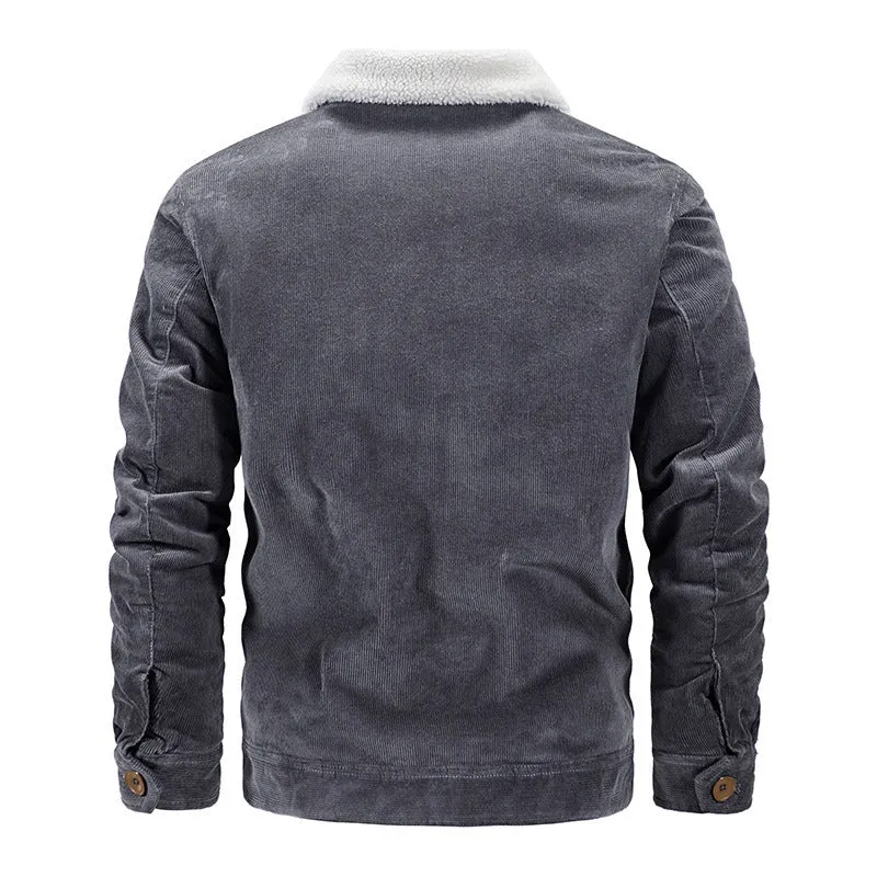 Herren Warme Cordjacke mit Teddyfutter Drune