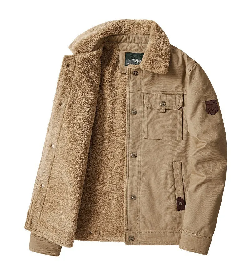Herren Warm gefütterte Utility-Jacke Drune