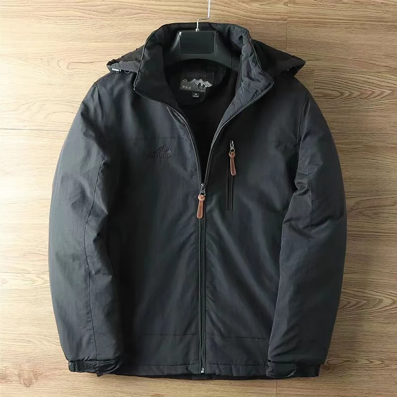 Herren Warm gefütterte Funktionsjacke mit verstellbarer Kapuze Drune