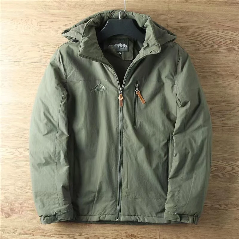 Herren Warm gefütterte Funktionsjacke mit verstellbarer Kapuze Drune