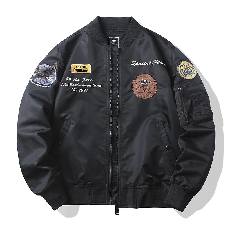 Herren Urbane Bomberjacke mit Stickereien Drune