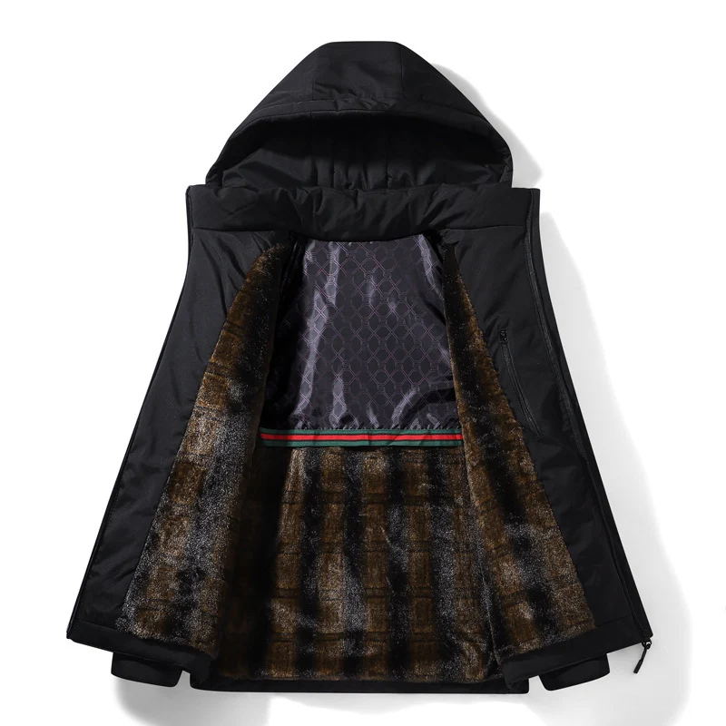 Herren Technische Winterjacke mit Kunstfellfutter Drune