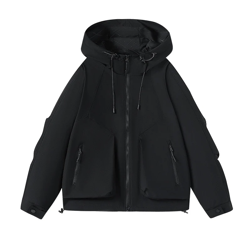 Herren Technische Outdoorjacke mit verstellbarer Kapuze und vielen Taschen Drune