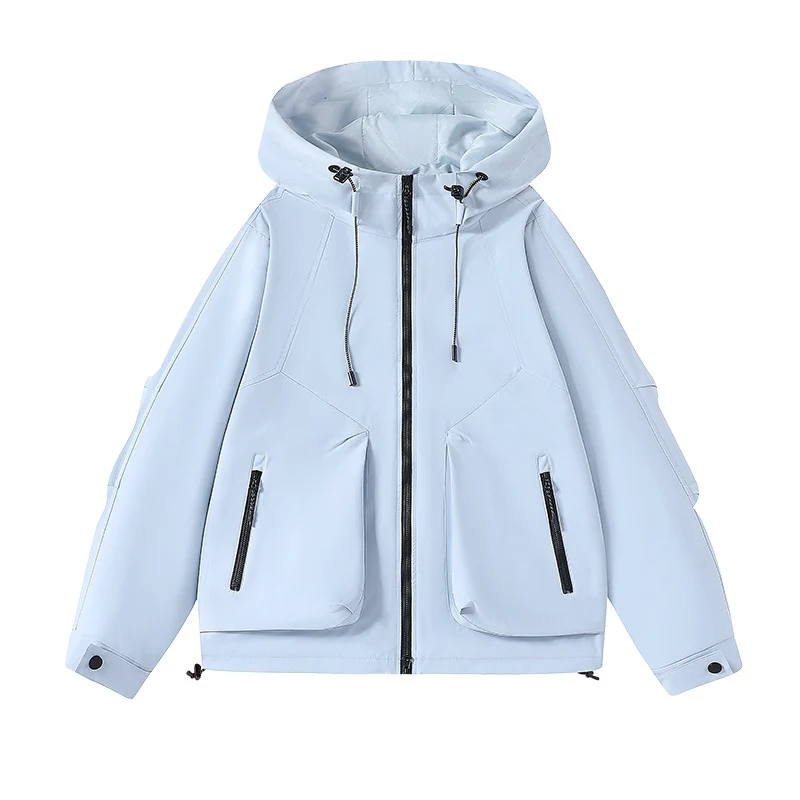 Herren Technische Outdoorjacke mit verstellbarer Kapuze und vielen Taschen Drune