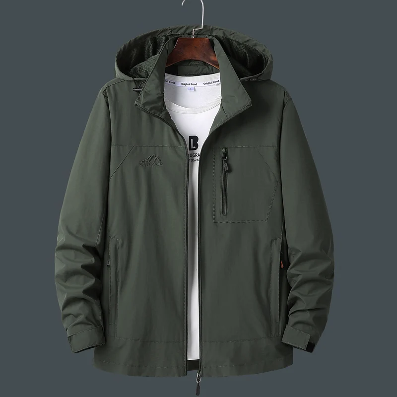 Herren Technische Outdoorjacke mit verstellbarer Kapuze Drune