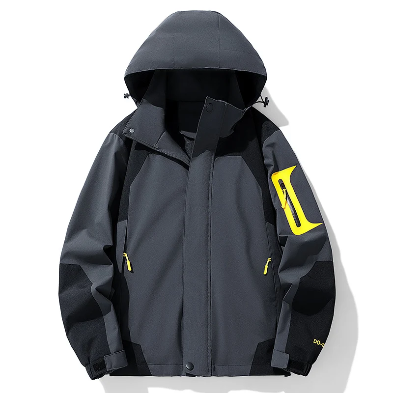 Herren Technische Outdoorjacke mit verstellbarem Kapuzenkragen Drune