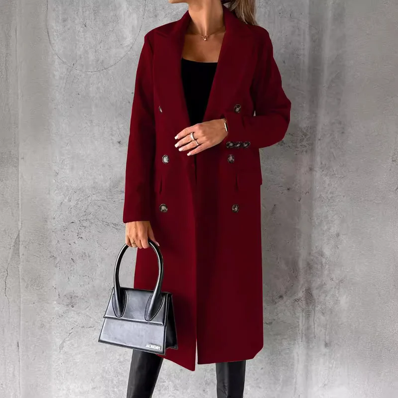 Damen Eleganter und zeitloser Trenchcoat mit doppelter Knopfleiste und praktischen Taschen Drune
