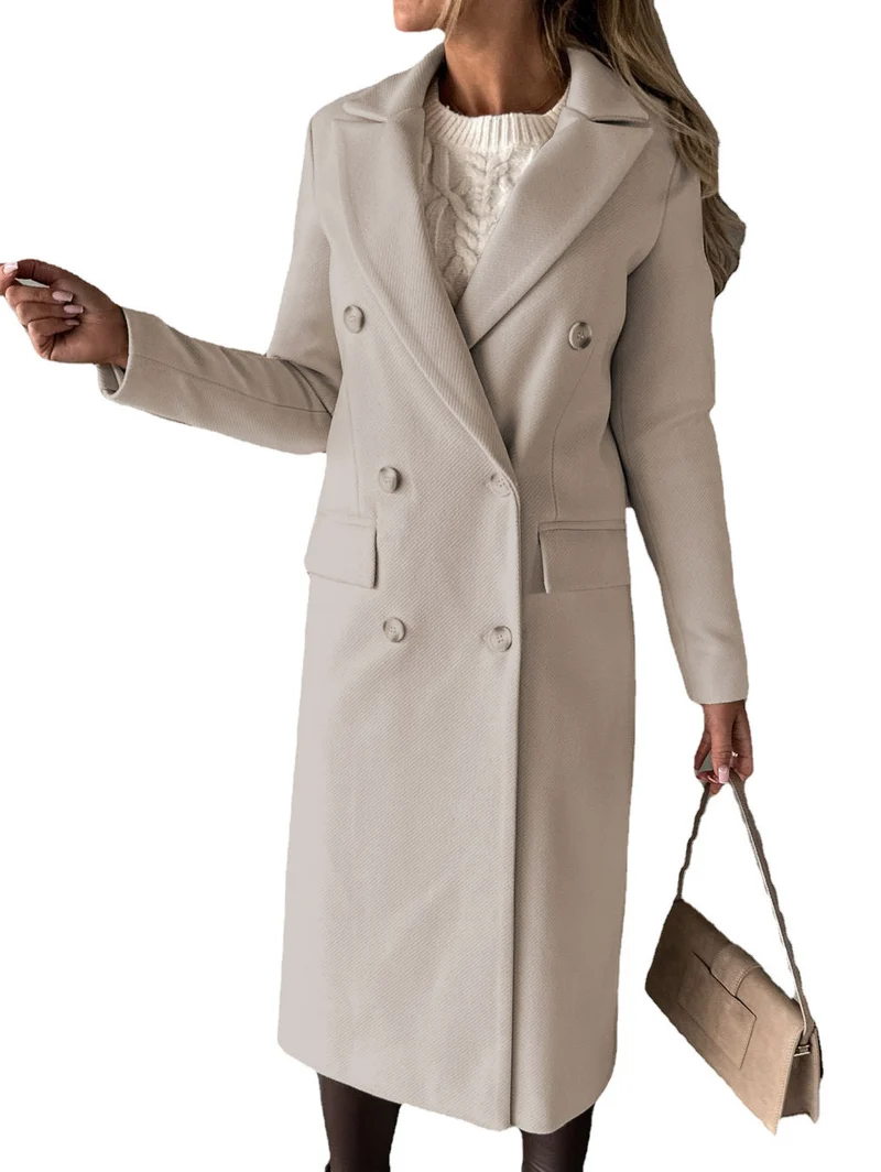 Damen Eleganter und zeitloser Trenchcoat mit doppelter Knopfleiste und praktischen Taschen Drune