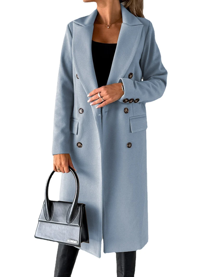 Damen Eleganter und zeitloser Trenchcoat mit doppelter Knopfleiste und praktischen Taschen Drune