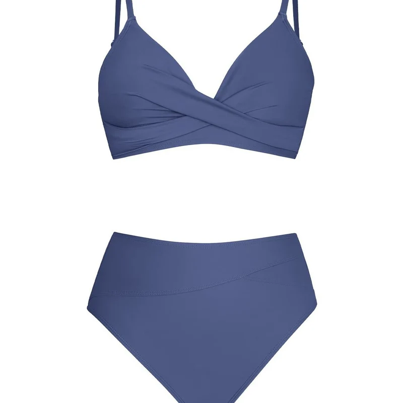 Damen Hochtailliertes Wickel-Bikini-Set Drune