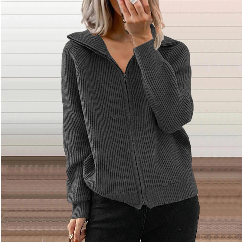 Damen Übergangsjacke mit strukturiertem Reißverschluss und Kapuze Drune