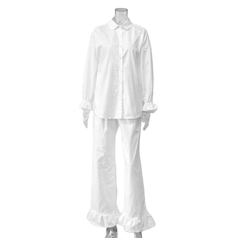 Damen lässiges Pyjama-Set aus atmungsaktiver Baumwolle Drune