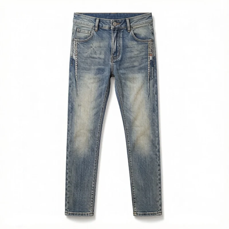 Herren Modische Weitgeschnittene Jeans mit praktischen Taschen Drune