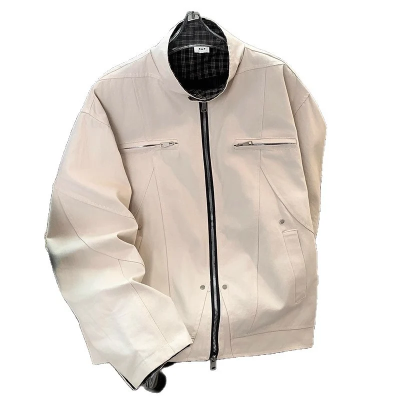 Herren Modische Übergangsjacke mit hochschließendem Kragen Drune