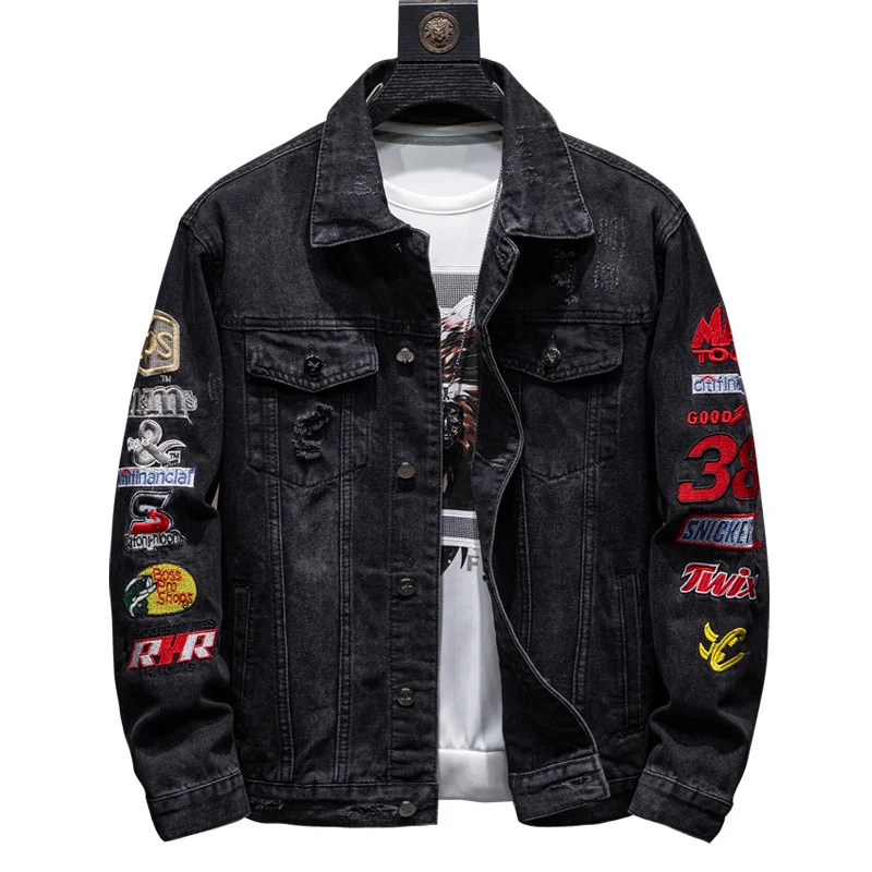 Herren Modische Overshirt-Jacke mit kreativen Patches Drune