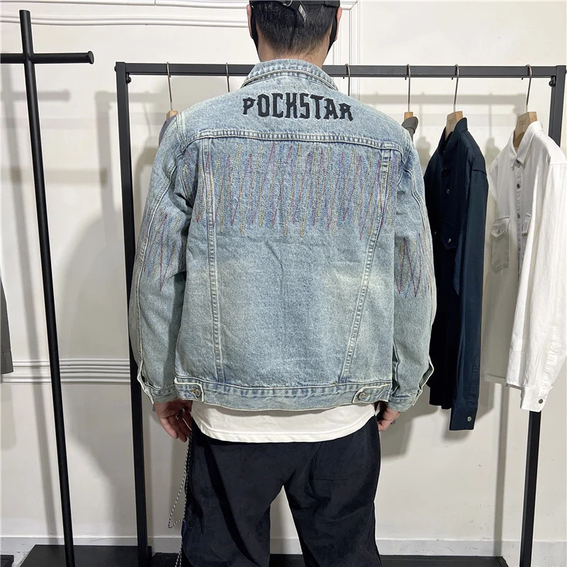 Herren Modische lässige Jeansjacke Drune
