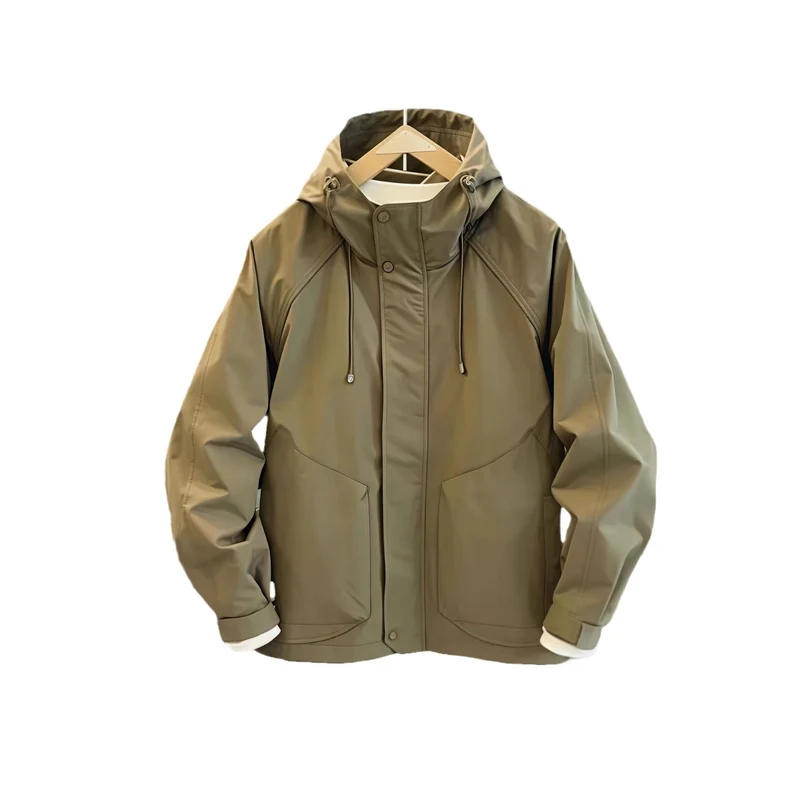 Herren Modische Freizeitjacke mit Kapuze Drune