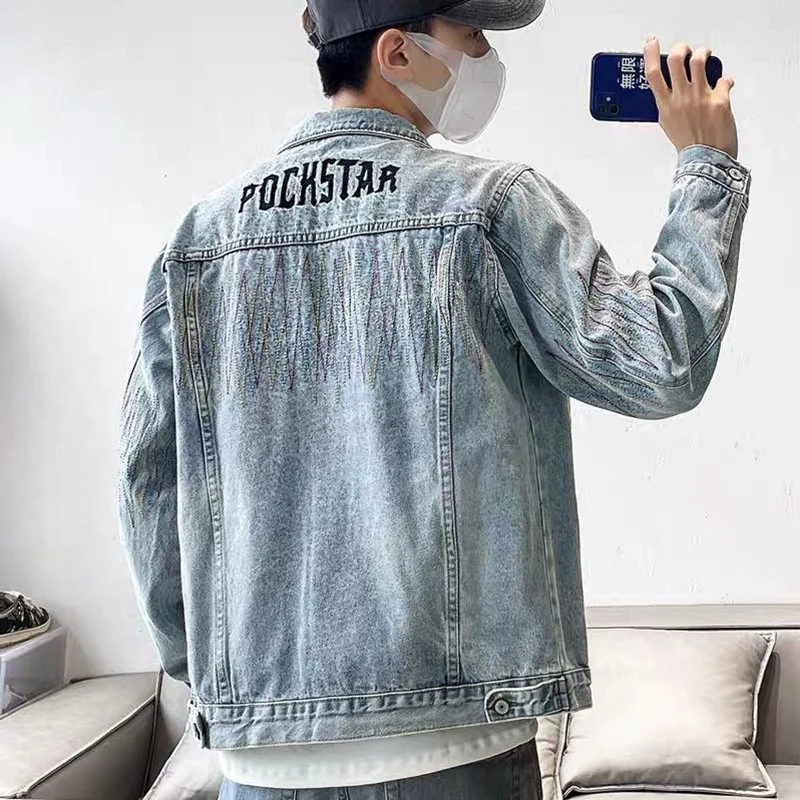 Herren Modische Denimjacke mit strukturiertem Design Drune