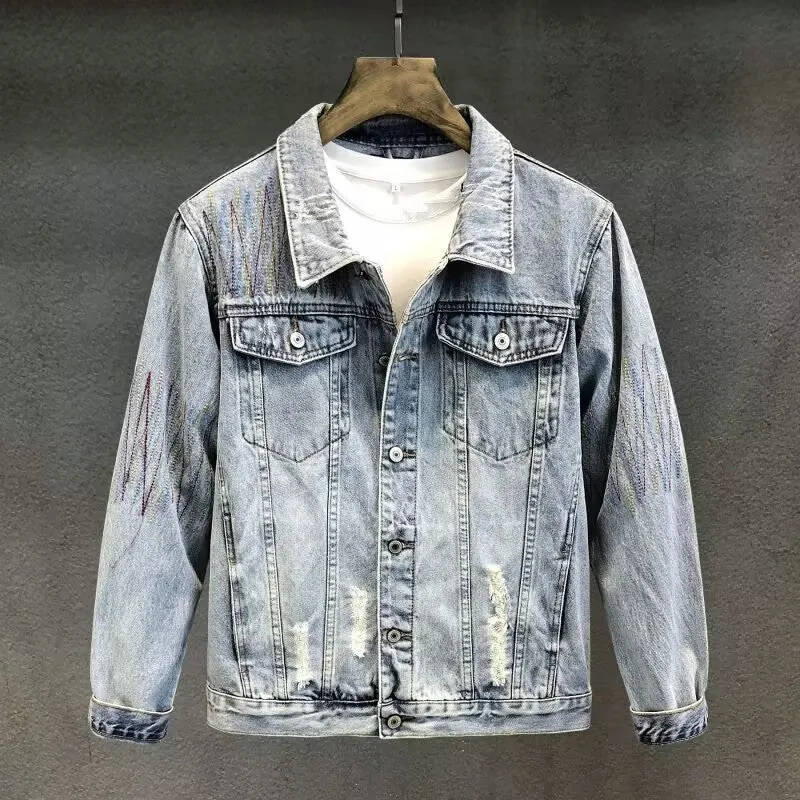 Herren Modische Denimjacke mit strukturiertem Design Drune