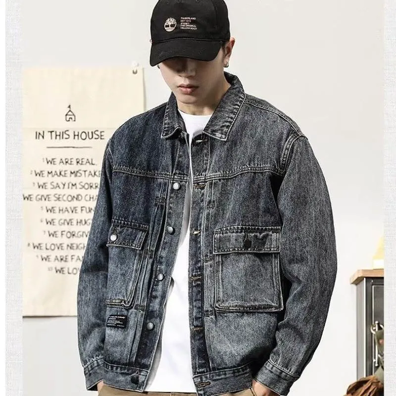 Herren Modische Denimjacke mit praktischen Taschen Drune