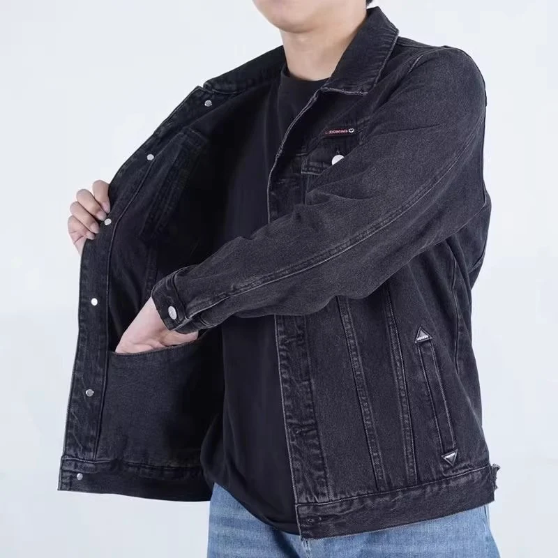 Herren Modische Denimjacke mit kreativen Details Drune