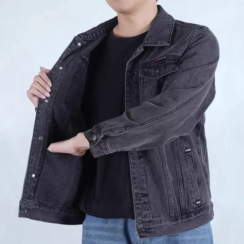Herren Modische Denimjacke mit kreativen Details Drune