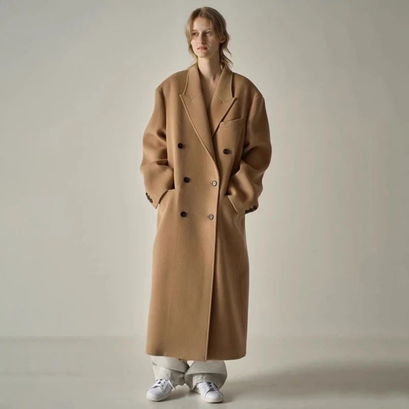 Damen Eleganter und übergroßer Wollmantel Drune