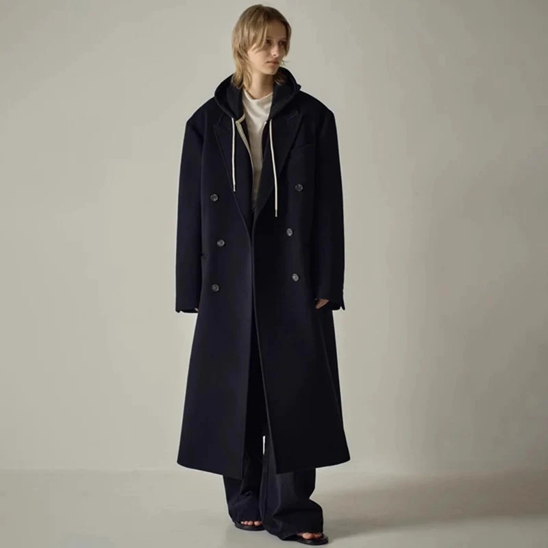 Damen Eleganter und übergroßer Wollmantel Drune