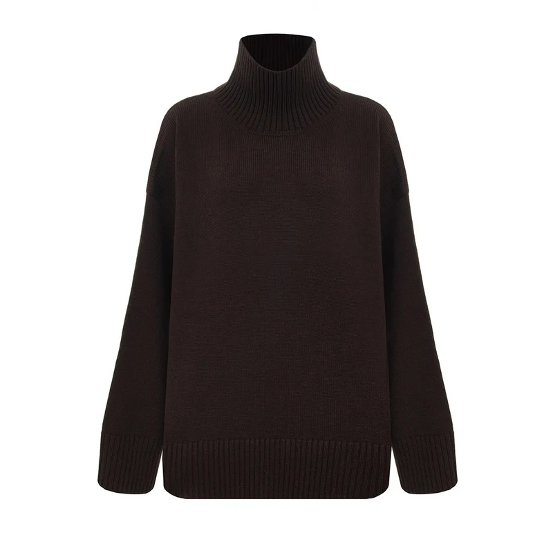 Damen Oversized Rollkragenpullover aus weicher Wollmischung Drune