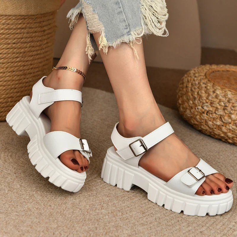 Damen Komfortable Chunky-Sandalen mit verstellbaren Riemen Drune