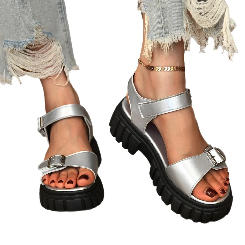 Damen Komfortable Chunky-Sandalen mit verstellbaren Riemen Drune