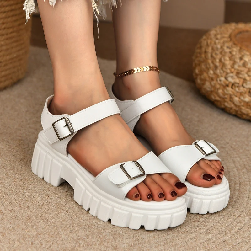 Damen Komfortable Chunky-Sandalen mit verstellbaren Riemen Drune