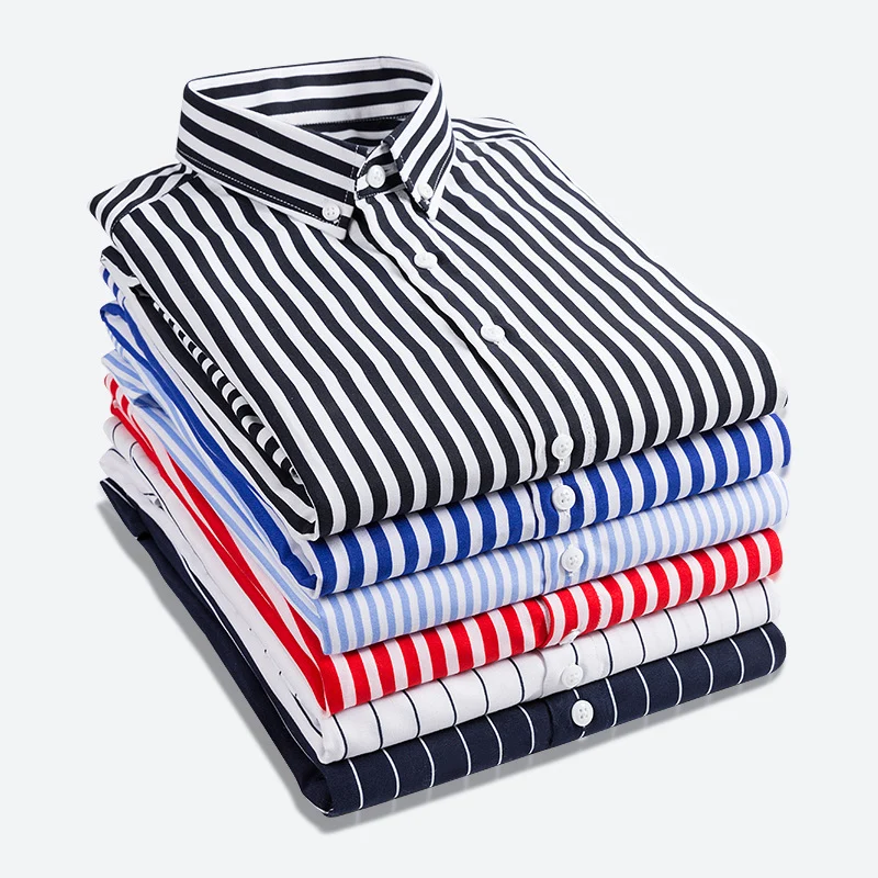 Herren nan gestreiftes Businesshemd mit Button-Down-Kragen und taillierter Silhouette Drune