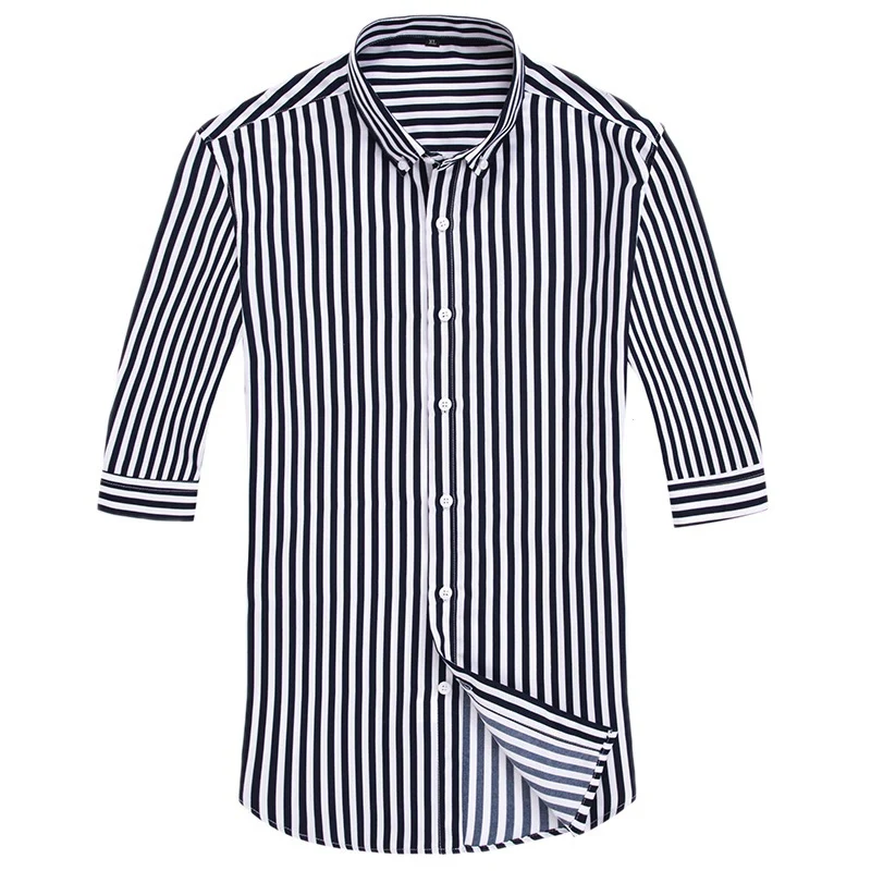 Herren nan gestreiftes Businesshemd mit Button-Down-Kragen und taillierter Silhouette Drune