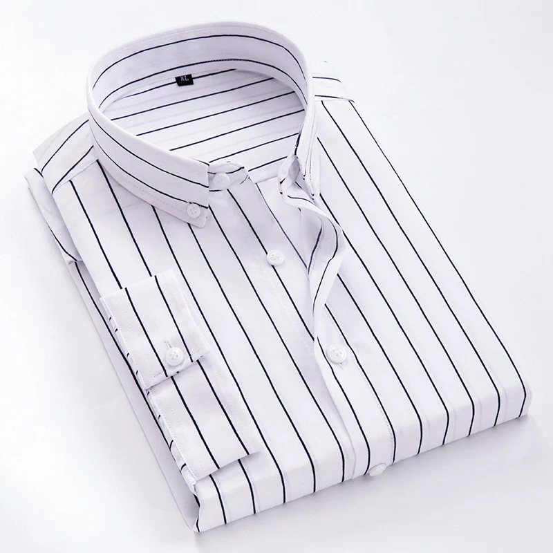 Herren nan gestreiftes Businesshemd mit Button-Down-Kragen und taillierter Silhouette Drune