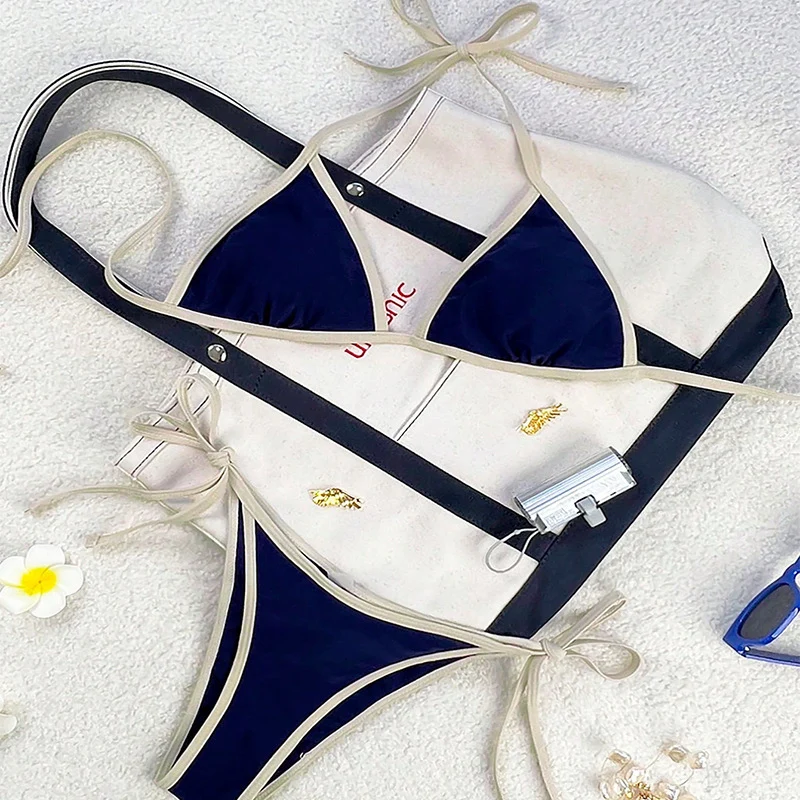 Damen Triangel-Bikini mit verspieltem Kordeldetail Drune