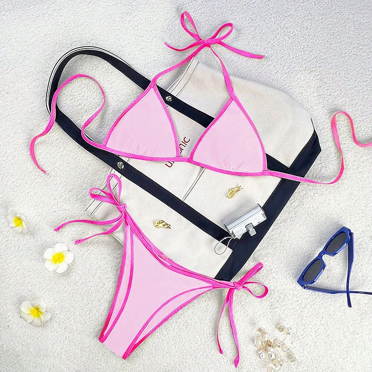 Damen Triangel-Bikini mit verspieltem Kordeldetail Drune