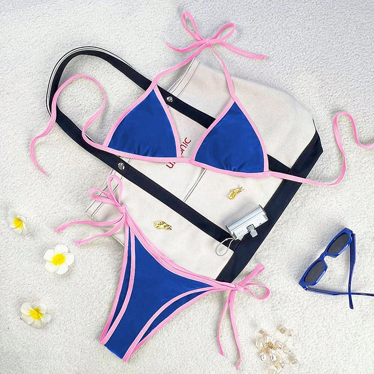 Damen Triangel-Bikini mit verspieltem Kordeldetail Drune