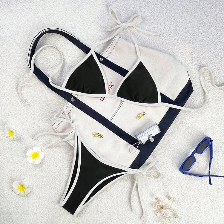 Damen Triangel-Bikini mit verspieltem Kordeldetail Drune