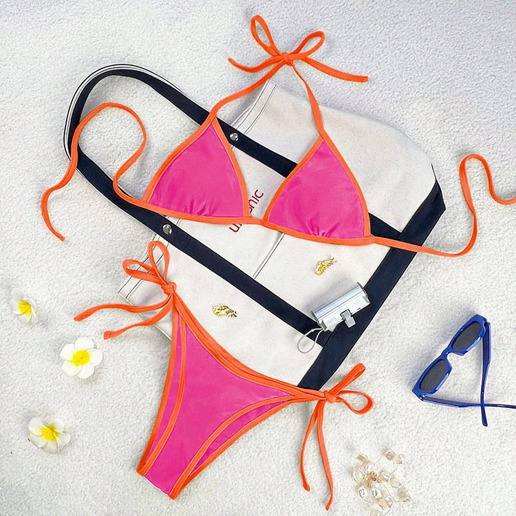 Damen Triangel-Bikini mit verspieltem Kordeldetail Drune