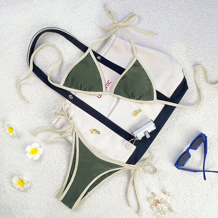 Damen Triangel-Bikini mit verspieltem Kordeldetail Drune
