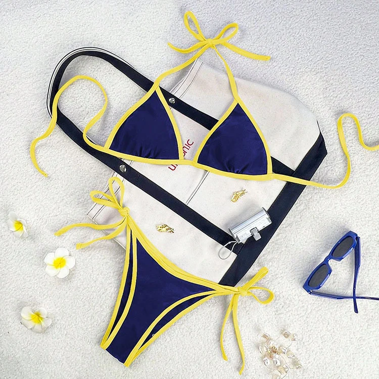 Damen Triangel-Bikini mit verspieltem Kordeldetail Drune