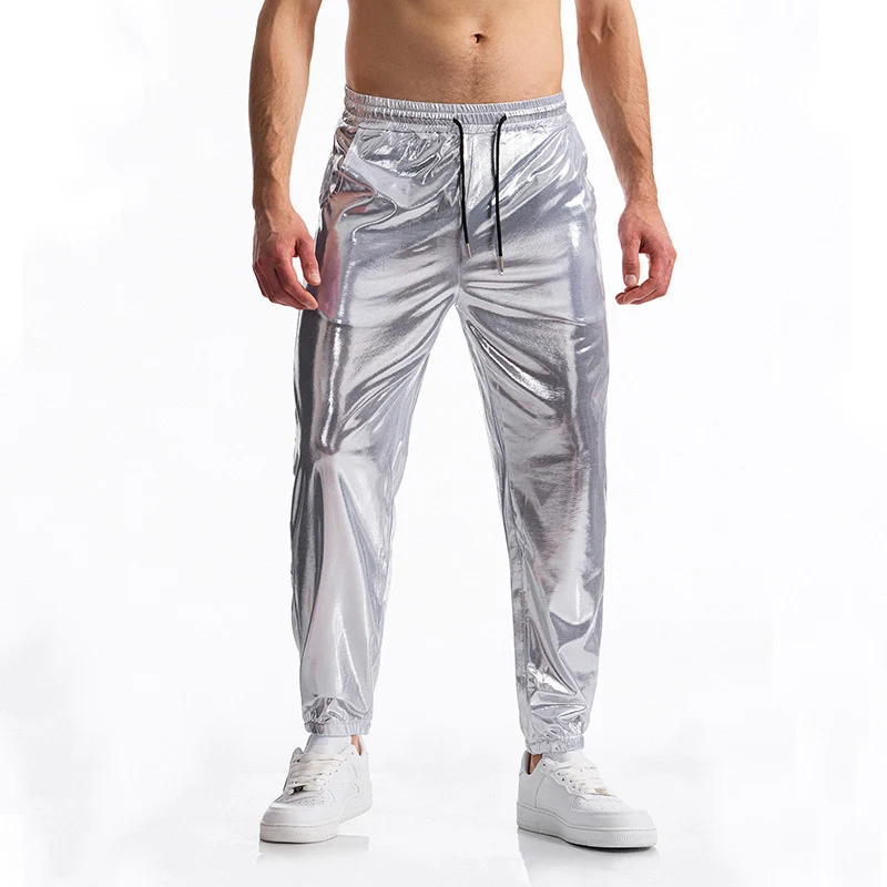 Herren glänzende Sporthose im modernen Schnitt mit elastischem Bund Drune