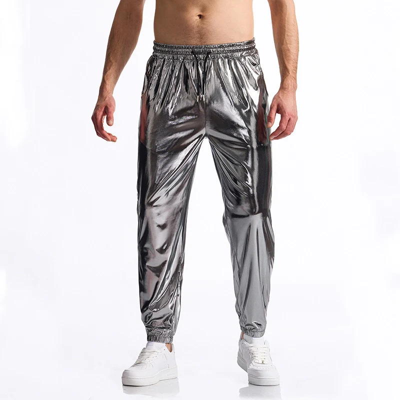 Herren glänzende Sporthose im modernen Schnitt mit elastischem Bund Drune