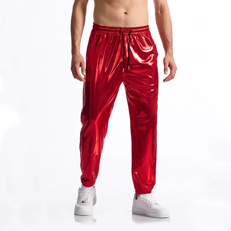 Herren glänzende Sporthose im modernen Schnitt mit elastischem Bund Drune