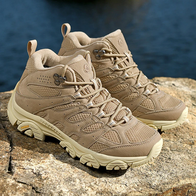 Herren robuste Trekkingstiefel mit wasserdichtem Wildleder‑Mesh, griffiger Offroad‑Profilsohle und verstärkter Zehenkappe Drune